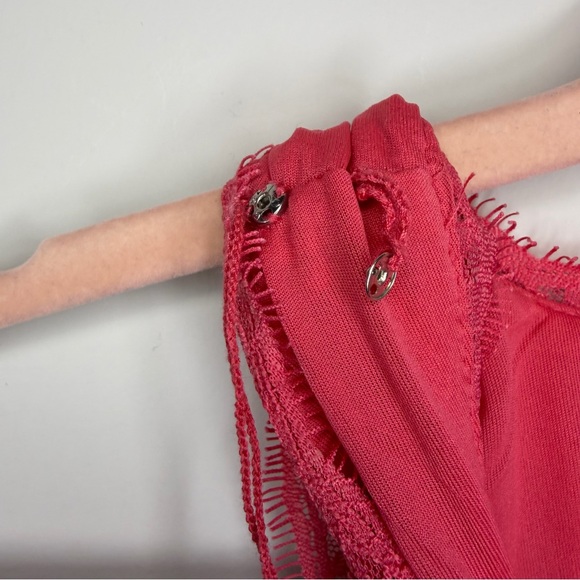 Adrianna Papell Coral Lace Cocktail Dress Wedding Guest Formal Sheath Size 2 - Picture 12 of 14